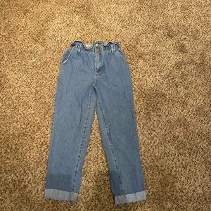 Wide Leg Cuff Jeans